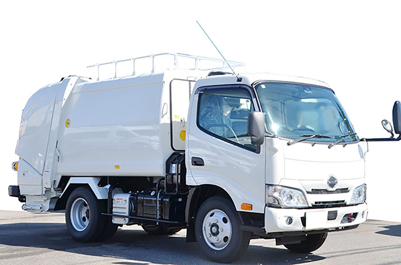 日野デュトロ　極東プレスパッカー　４．３ｍ３　一般誤記、造園業に最適